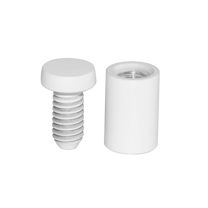 malleable,Sign Standoff 1/2" x 3/4",White Aluminum, for Acrylic,Glass,PVC,Glass Panel,Wood,Pack of 4 - Image 2